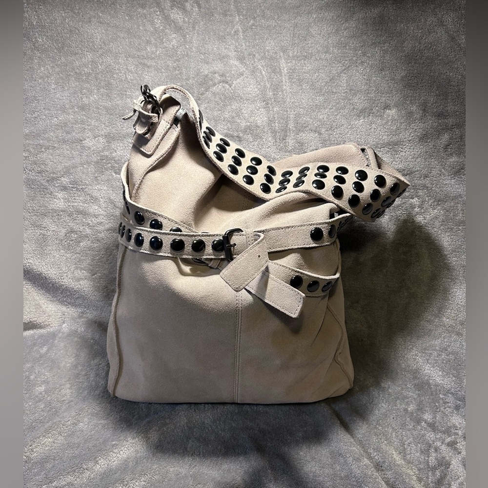 Twiggy London Studded Suede Slouchy Large Hobo
